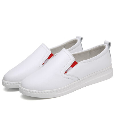 

2018 wild flat white shoes comfortable sets of feet nurse shoes a pedal flat Lok Fu single shoes