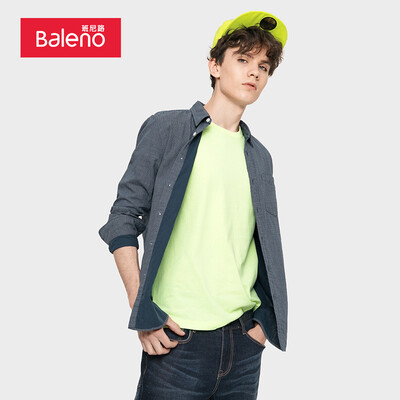 

Benny Road Baleno shirt male 2019 spring new fashion casual cotton solid color long-sleeved shirt male 88804025 02C