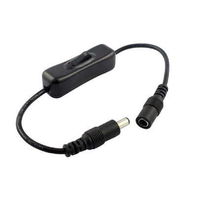 

DC 12V Female Male ONOFF Switch Power Connector Wire for LED-Strip Light Lamp 55x21mm DC Power Plug Connector Switch Cable Bla