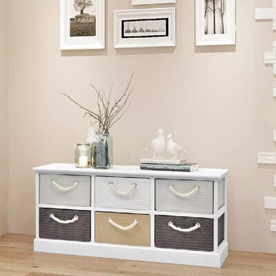 

Storage Bench 6 Drawers Wood