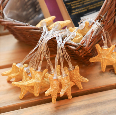 

LED string starfish starry star small lamp string bedroom decorated lantern outdoor decorative lamp string1  10 lamp batte