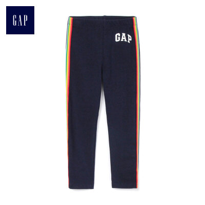 

GAP flagship store female young Logo Originals series logo terry cloth rainbow trousers 390497 navy blue 12-18M