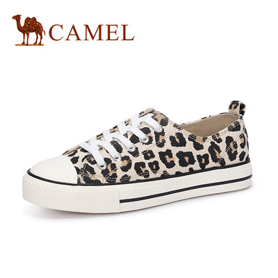 

Camel CAMEL Womens trendy fashion leopard-print round head lace-up canvas shoes A912266160 Beige 37