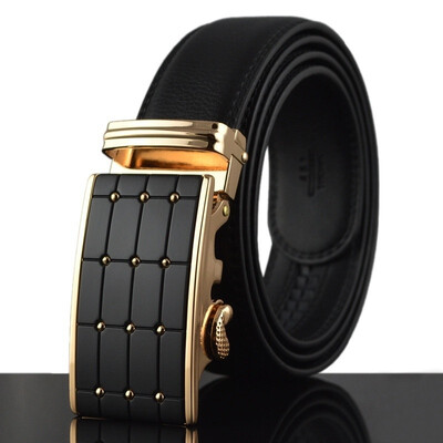 

xsby Mens Leather Ratchet Dress Belt with Automatic Buckle