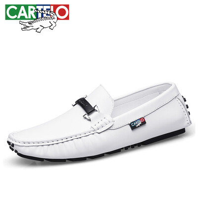

Cartier crocodile CARTELO casual peas shoes mens British fashion non-slip leather low to help a pedal outdoor driving 5103 white 43