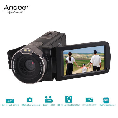 

Andoer Upgraded 1080P Full HD Digital Video Camera Portable Home-use DV with 30 Inch Rotating LCD Screen Max 24 Mega Pixels 16×