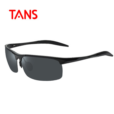 

TANS sunglasses mens aluminum-magnesium alloy flying polarized sunglasses outdoor driver driving mirror fashion trend glasses T8177 black frame gray film