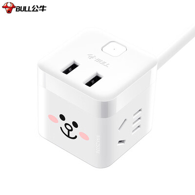 

LINE FRIENDS joint name Bull BULL GNV-UU212C Kani rabbit Rubiks cube USB socket plug-in board strip wiring board 2 holes 2 USB port length 15 m