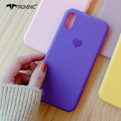 

TRONSNIC Love Heart Phone Case for iPhone 7 8 Plus Luxury Matte Pink Yellow Case Purple Silicone Cover