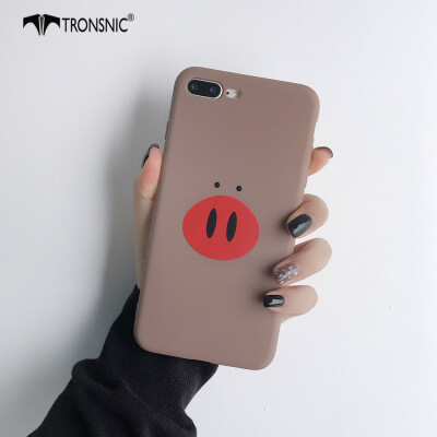 

TRONSNIC Pig Nose Phone Case for iPhone X  Matte Coffee Brown Gray Case Cute Cartoon Cover Hot