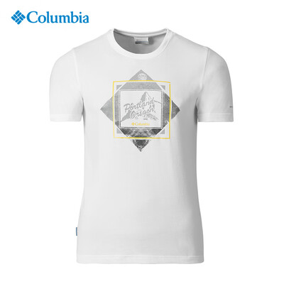 

Columbia T-shirt mens outdoor sports printing moisture-absorbing quick-drying short-sleeved round neck T-shirt PM3499 100 M