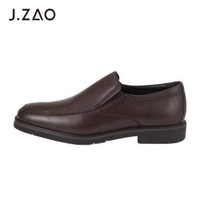 

Beijing Tokyo leather shoes mens one foot set foot business dress shoes simple square head layer leather brown 39