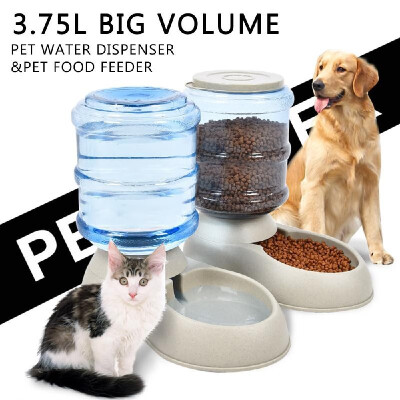 

375L Automatic Gravity Food&Water Feeder Dog Cat Drink Bowl PET Large Capacity Food Water Dispenser for Pet Cat Dog