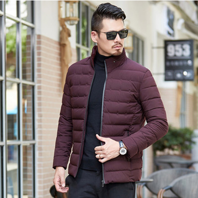 

Winter 2018 mens cotton-padded jacket with stand-up collar short style cold-proof cotton-padded coat