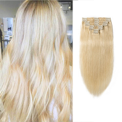 

100 Remy Human Hair Real Thick Clip In Human Hair Extension 8 pcs