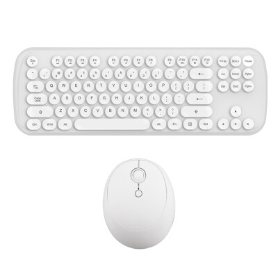 

Mofii candy x wireless keyboard&mouse set round chocolate button mouse&keyboard set office home notebook desktop computer white