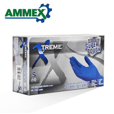 

AMMEX 100Pcs Disposable Nitrile Rubber Glove Powder Free Oil-resistant Gloves for Industry Home Food Medical Dental Use