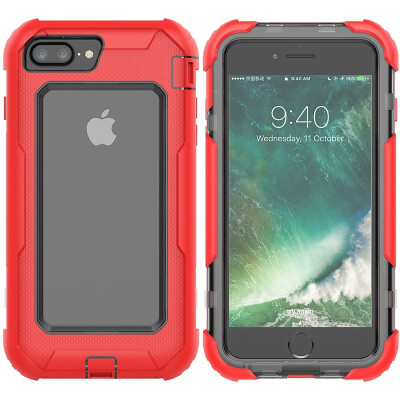 

MOONCASE Apple iPhone 6 Plus6s Plus Sliding Grieff Mobile Shell Series - Red Gray