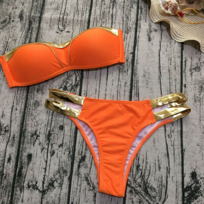 

Women Padded Soft Bra Bandage Bikini Set Swimsuit Triangle Swimwear Bathing