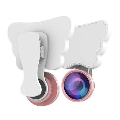 

Butterfly Fill Light RK28 Mini LED Selfie Flash Light 3 Effects With Macro Fisheye HD Wide Angles Lens For Mobile phones Tablet