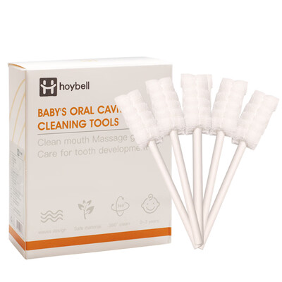 

Good Ibe baby oral cleaning cotton baby tongue coating teeth cleaning gauze toothbrush 30 sticks