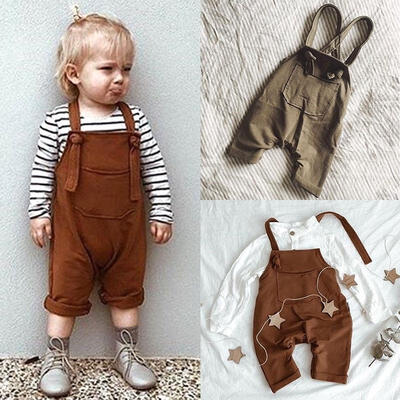 

Newborn Infant Baby Girls Boys Bib Halter Jumpsuit Bib Pants Sleeveless Romper Bodysuit Overalls Outfits