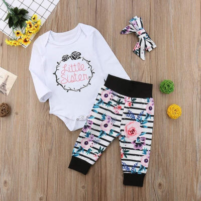 

Newborn Baby Little Sister Romper Big Sister T-shirtLong Pant Clothes Outfit