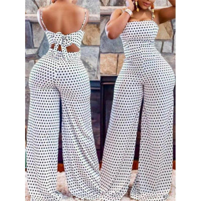 

Women Clubwear Summer Playsuit Polka Dot Bowknot Party Jumpsuit Romper Trousers