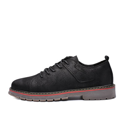 

New fashion mens casual tooling shoes with round head low to help mens shoes British wind