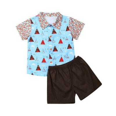 

Baby Boy Kid Gentleman Floral ShirtShorts Pants Wedding Party Summer Clothes UK