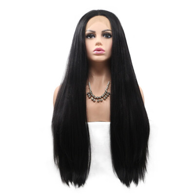 

Dolago yaki Straight Synthetic Hair Wigs For Women black Lace Front Wig