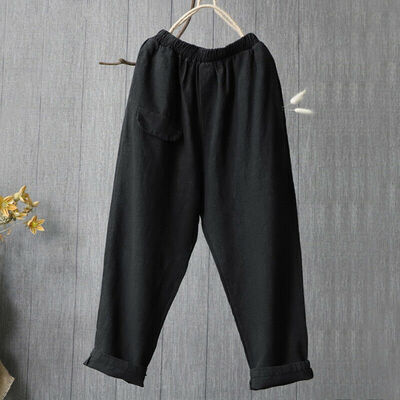 

Mens Cotton Loose Pants Beach Drawstring Yoga Elasticated Linen Style Trousers