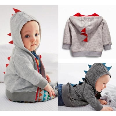 

Funny Fashion Baby Boys Cute Dinosaur Hooded Long sleeve Tops Jacket Coat Sweatshirt