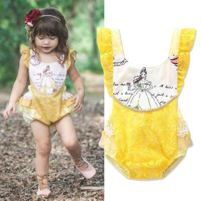 

Newborn Baby Girls Beauty&the Beast Romper Bodysuit Jumpsuit Outfts Clothes