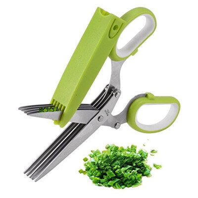 

Outdoor Herb ScissorsMultipurpose Kitchen Scissors 5 Blades Stainless Steel with Clean Comb Cover