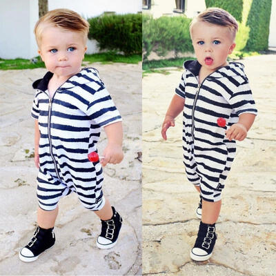 

Newborn Infant Baby Boys Girls Hooded Romper Bodysuit Jumpsuit Clothes Outfits