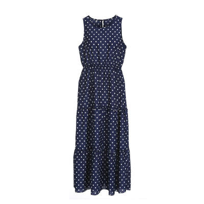 

Womens Sleeveless Polka Dots Party Bodycon Summer Beach Long Maxi Dress Casual