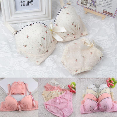 

Floral Women Ladies Push Up Padded Bras Sets Lingerie Bras Panties Lace Floral Underwear Suits