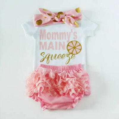 

3Pcs Newborn Baby Girls Romper Sunsuit Bodysuit Fancy Tutu Shorts Outfit Clothes