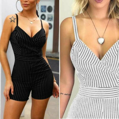 

Women Casual Sleeveless Bodycon Romper Jumpsuit Club Tights Bodysuit Short Pants