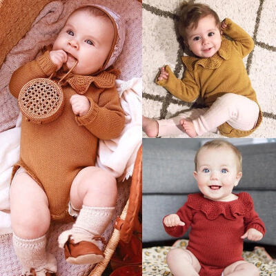 

Newborn Kid Baby Girls Wool Knitting Romper Bodysuit Jumpsuit Outfit Set Clothes