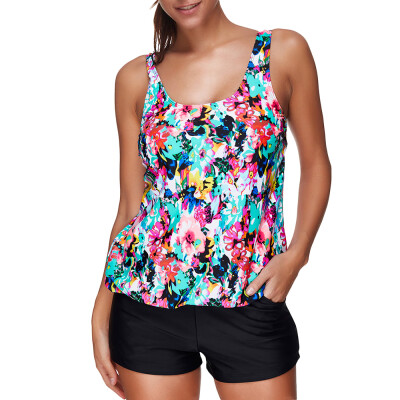 

Floral Print Padded Tankini&Boyshort