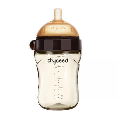 

Shixi baby large capacity PPSU weaning bottle 10 months or more wide caliber anti-fall simulation bottle 300ml TB34 send handle with straw