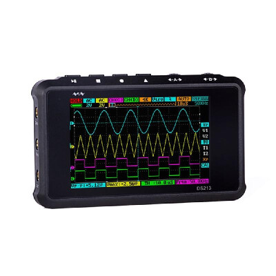 

Mini DS213 Digital Ultralight Oscilloscope USB Rechargeable Handheld Oscilloscope Kit of 15MHz Analog Bandwidth 100M Sampling Rate