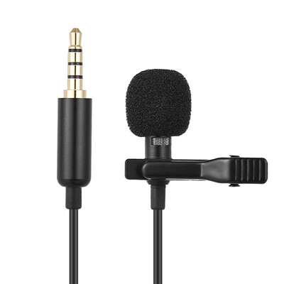 

Mini Portable Microphone Clip-On Lapel Lavalier Mic Wired for Phone for Laptop