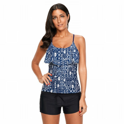 

Summer tube top strapless sleeveless print with chest pad single piece swimsuit