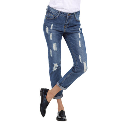 

Ripped Cuffed Boyfriend Jeans