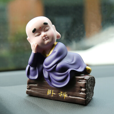 

Green Source Car Decoration Car Interior Jewelry Car Decoration Cute Little Shami Monk Creative Doll Purple