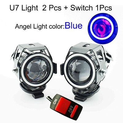 

1Pair Motorcycle LED U7 Headlights 12V 125w High Brightness Motorbike spotlight Motor Driving Head Lights motor auxiliary fog lamp