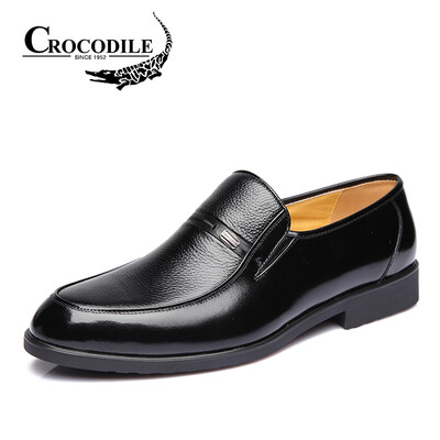 

Crocodile Shirt CROCODILE Mens Leather Business England Casual Shoes Black 39
